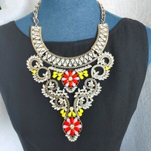 Stunning Silver Bold Boho Statement Necklace